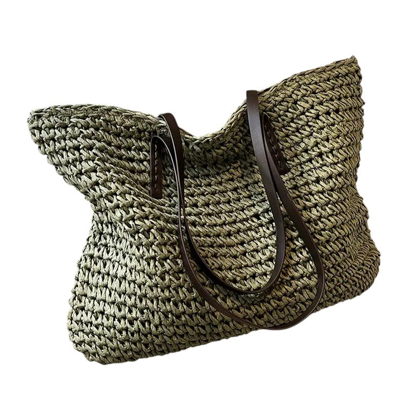 Women’s Woven Tote Bag Stylish Design for Work and Beach 0