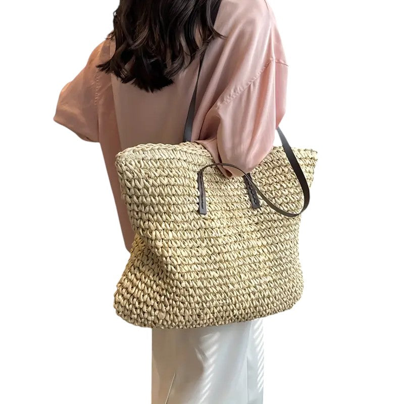 Women’s Woven Tote Bag Stylish Design for Work and Beach 4