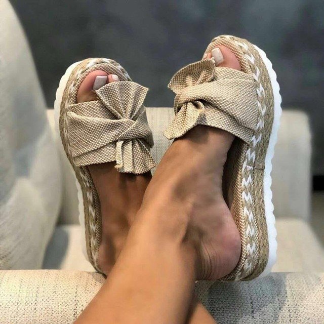 Women’s Woven Wedge Sandals with Charming Bow Detail 0
