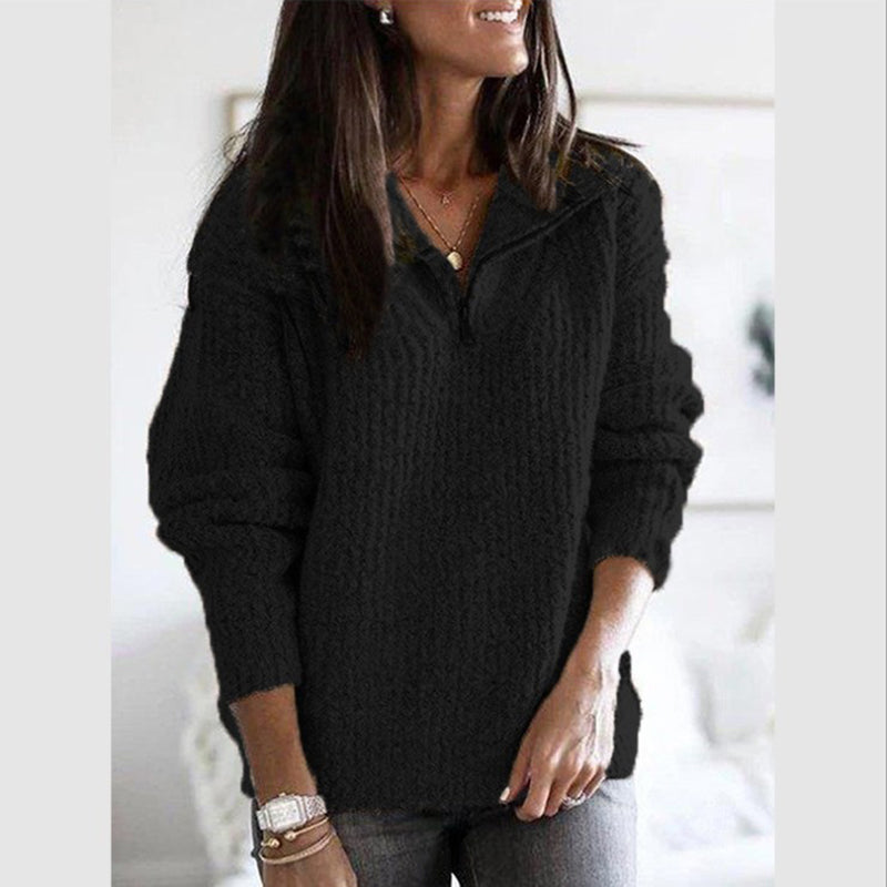 Women’s Zip-Up Ribbed Sweater Cozy and Stylish Layering Essential 1