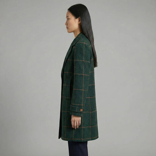Classic Wool Check Coat for Refined Everyday Wear