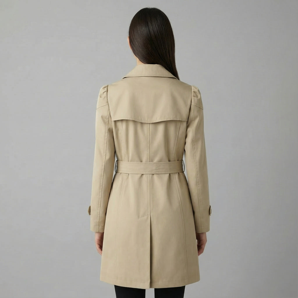 Women’s Classic Trench Coat with Lapel Collar
