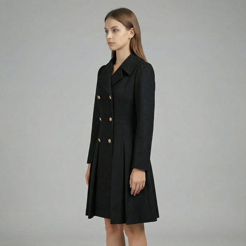 Classy Double Button Long Sleeve Coat for Everyday Wear